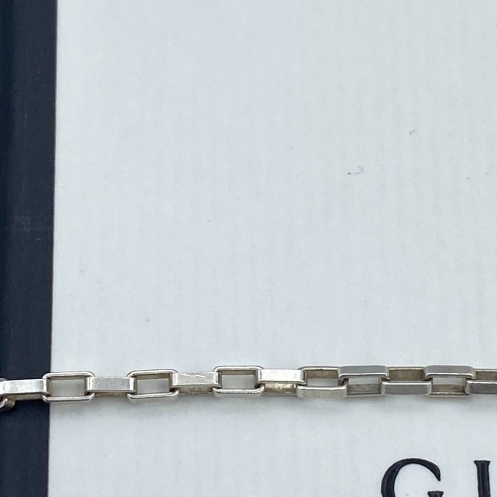 Authentic Gucci G Pendant Necklace Sterling sliver 18" - Picture 6 of 7
